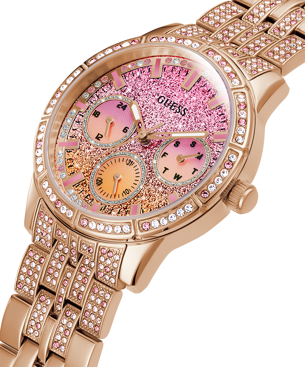 GUESS Ladies Rose Gold Tone Multi-function Watch