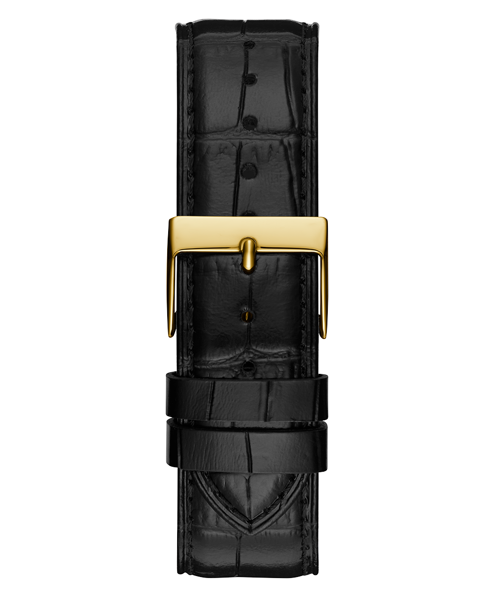 GUESS Mens Black Gold Tone Analog Watch