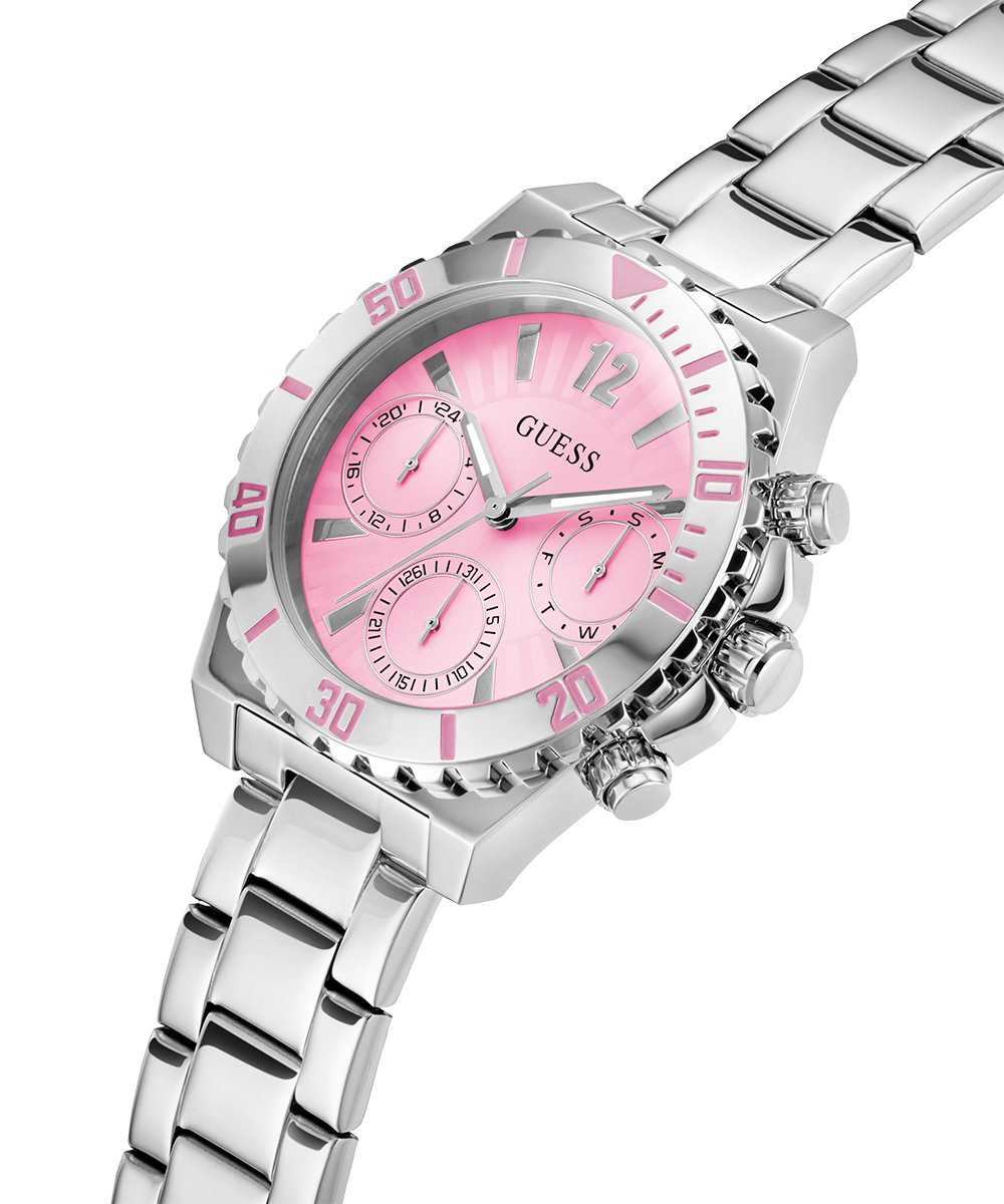 GUESS Ladies Silver Tone Multi-function Watch