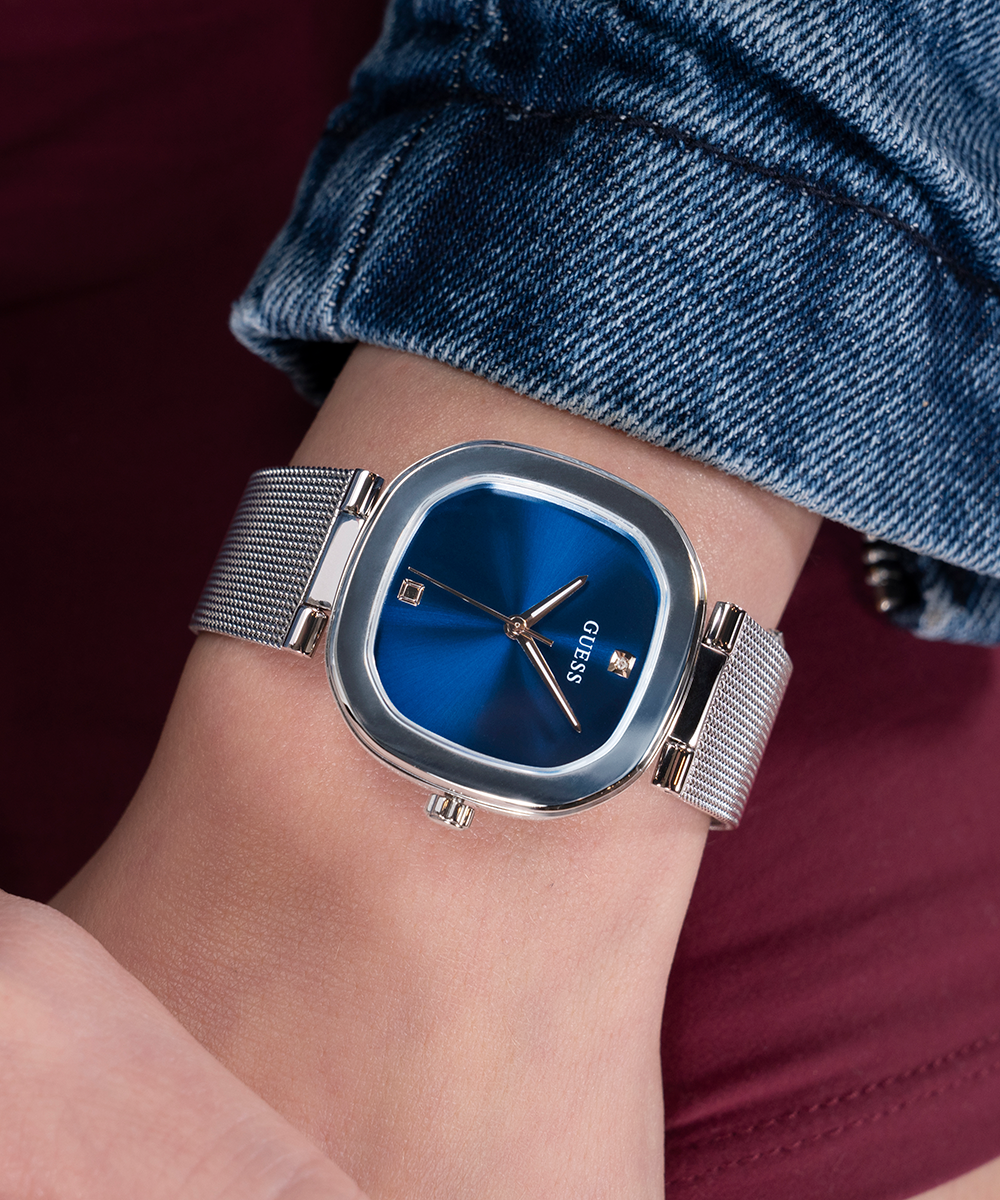 GUESS Ladies Silver Tone Analog Watch