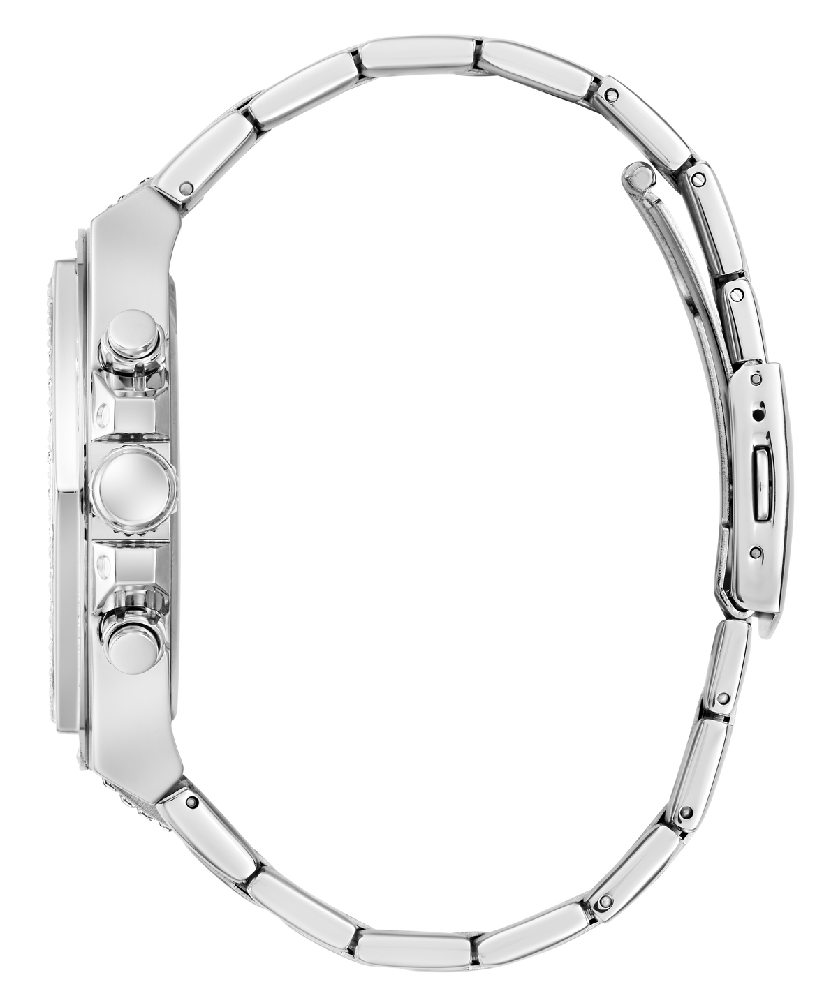 GUESS Mens Silver Tone Multi-function Watch