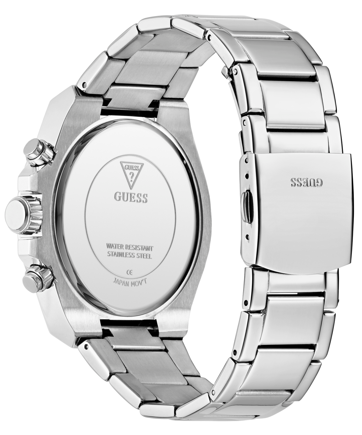 GUESS Mens Silver Tone Multi-function Watch