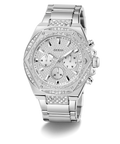 GUESS Mens Silver Tone Multi-function Watch