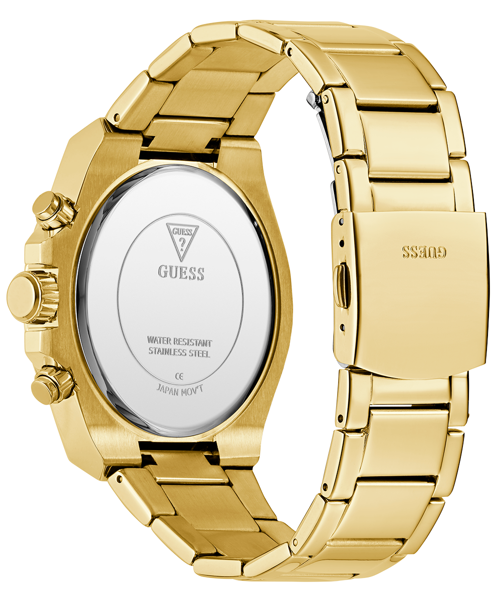 GUESS Mens Gold Tone Multi-function Watch