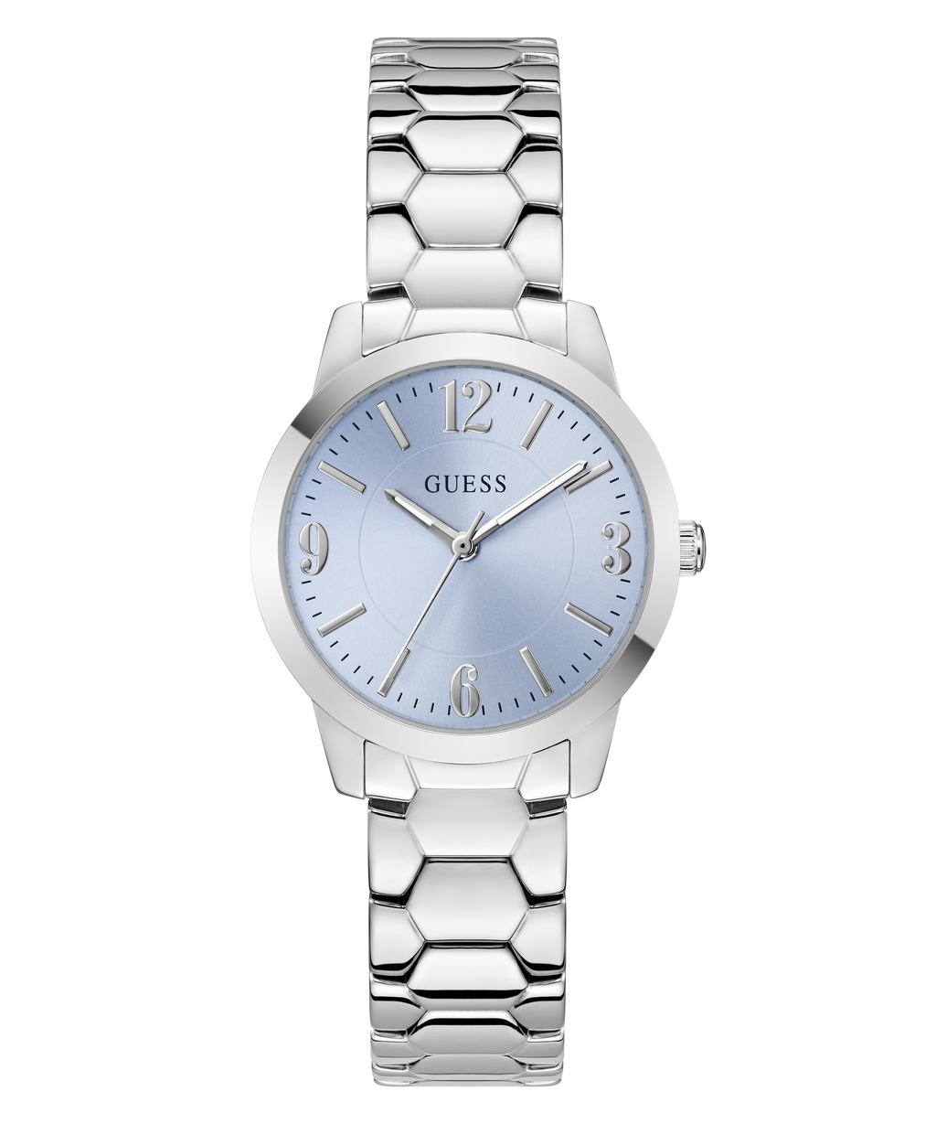 GUESS Ladies Silver Tone Analog Watch