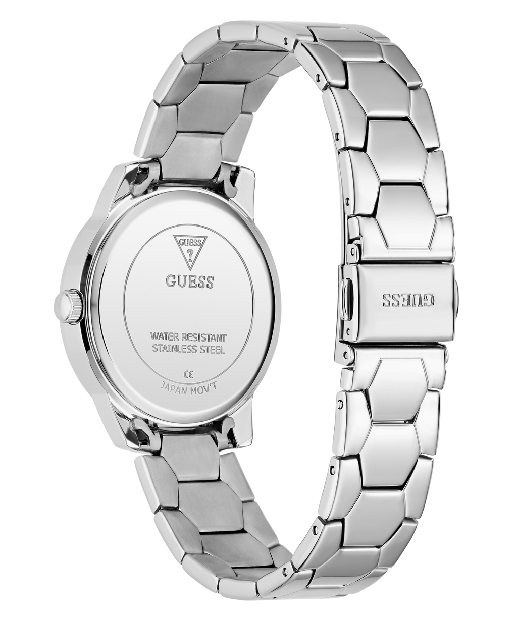 GUESS Ladies Silver Tone Analog Watch