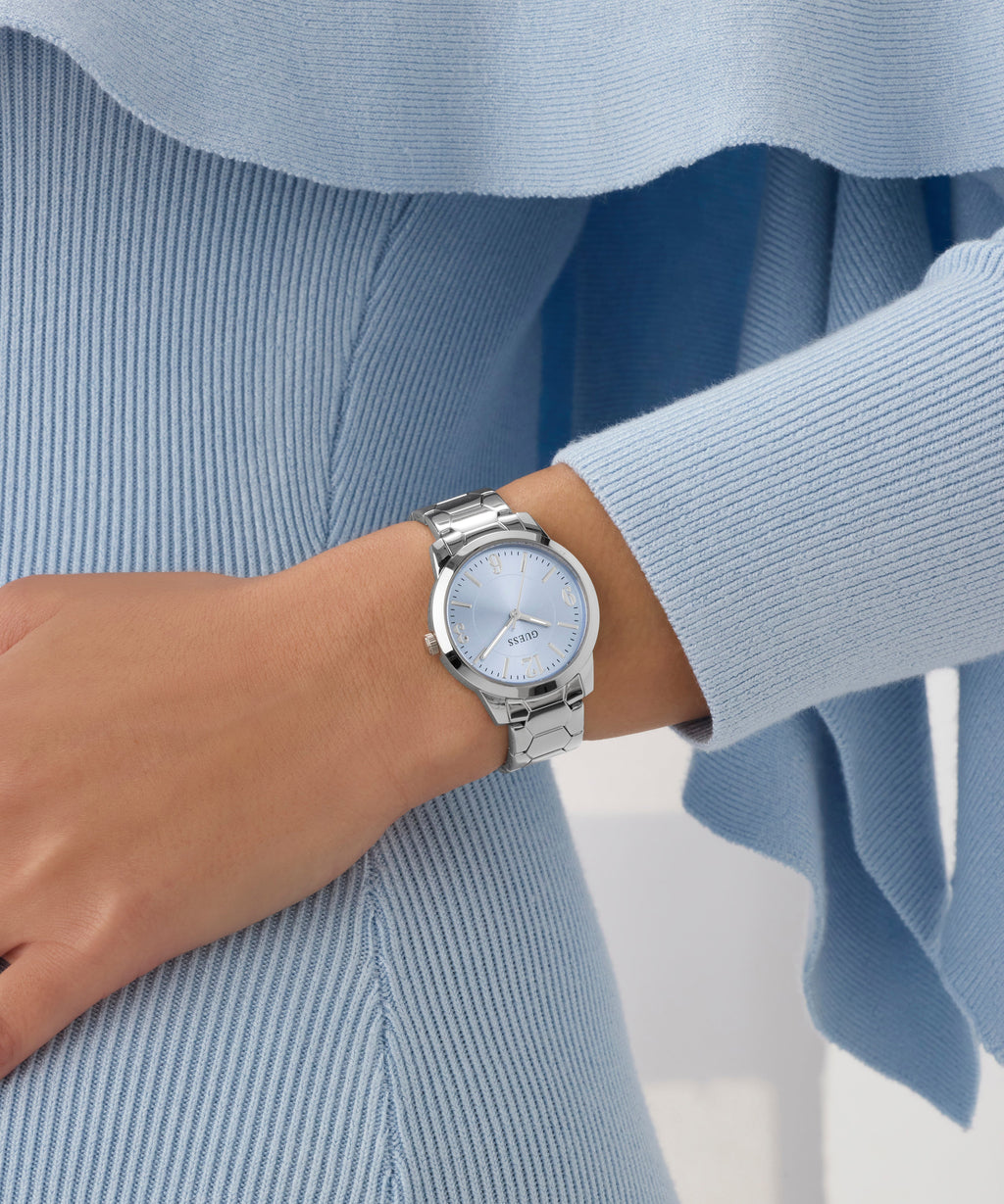 GUESS Ladies Silver Tone Analog Watch