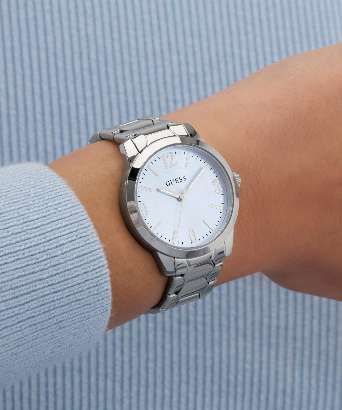 GUESS Ladies Silver Tone Analog Watch