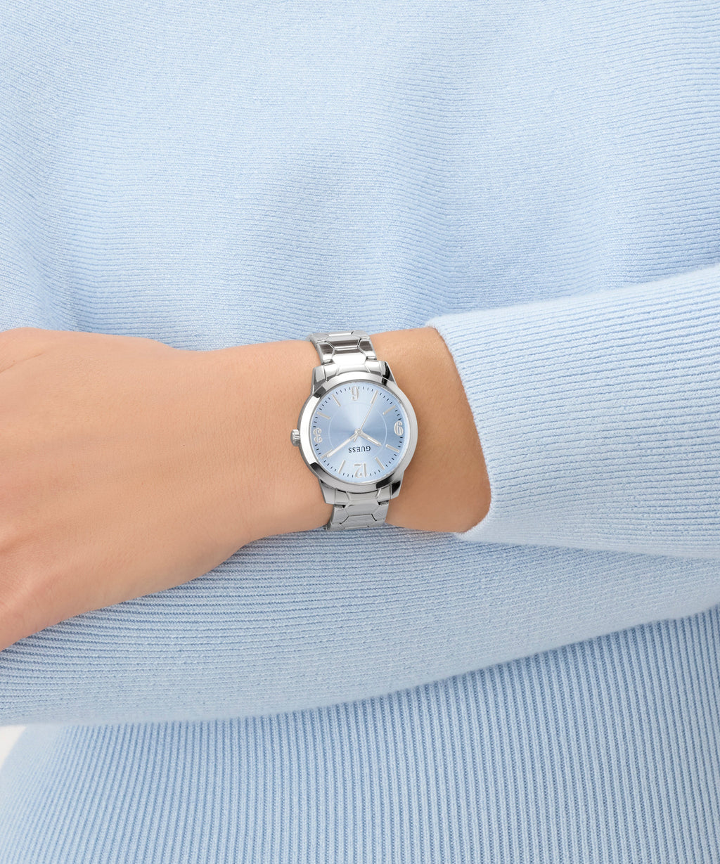 GUESS Ladies Silver Tone Analog Watch
