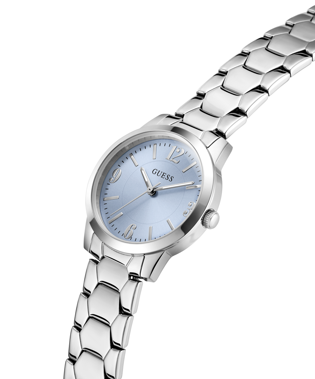 GUESS Ladies Silver Tone Analog Watch