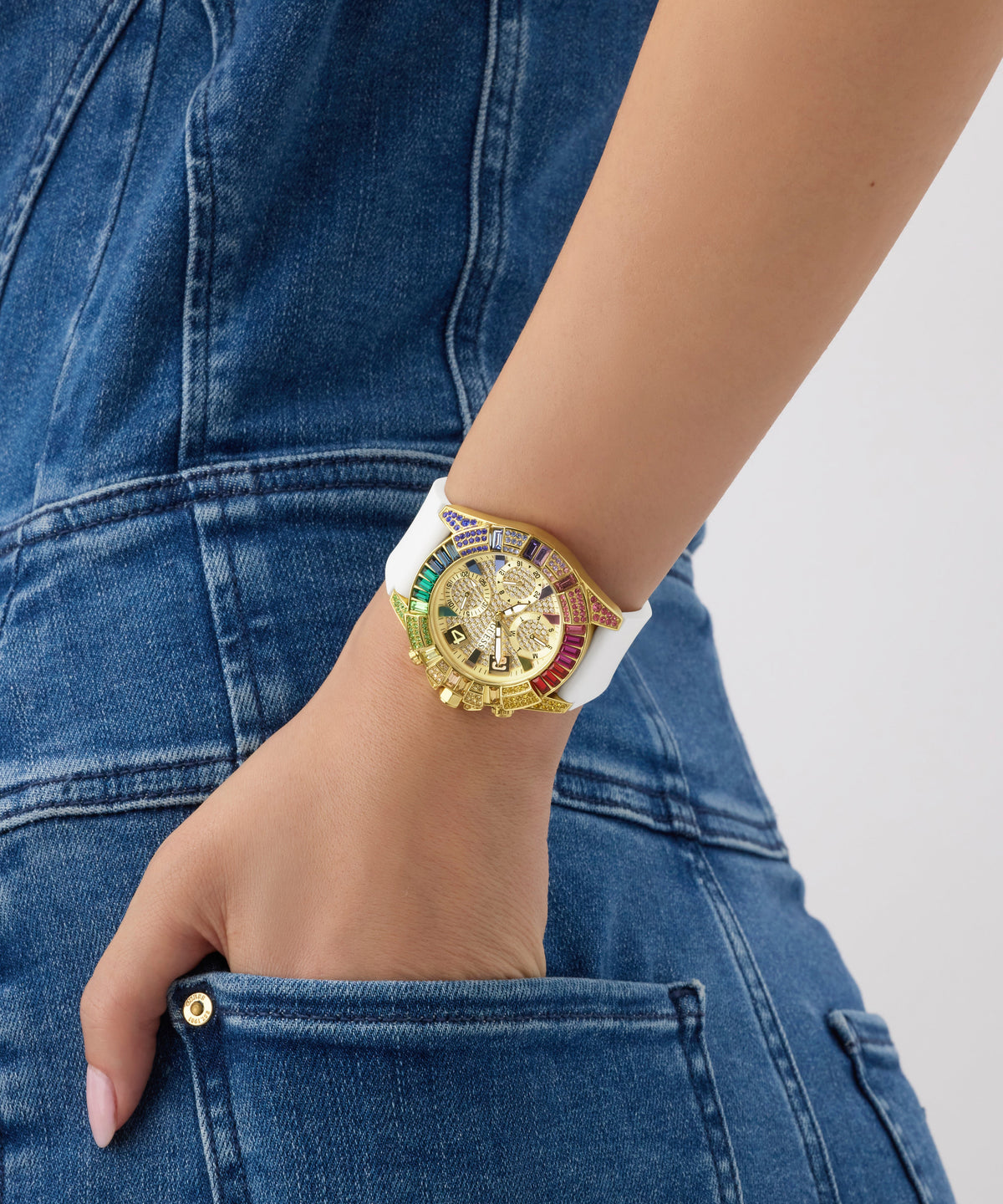 GUESS Pride Limited Edition White Gold Tone Analog Watch