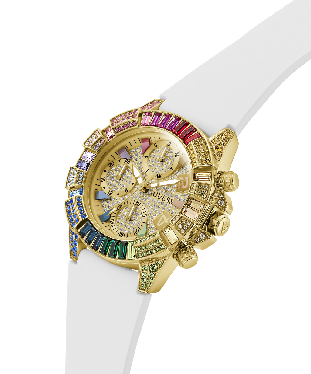 GUESS Pride Limited Edition White Gold Tone Analog Watch
