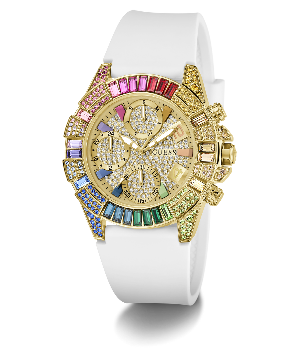 GUESS Pride Limited Edition White Gold Tone Analog Watch